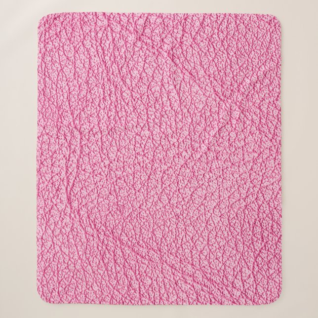 Couverture Sherpa Cuir rose gros plan, arrière - plan texturé. (Devant)