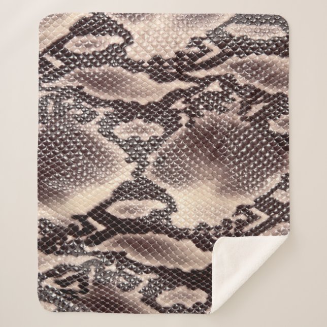 Couverture Sherpa Cuir serpent : texture brune transparente (Devant)