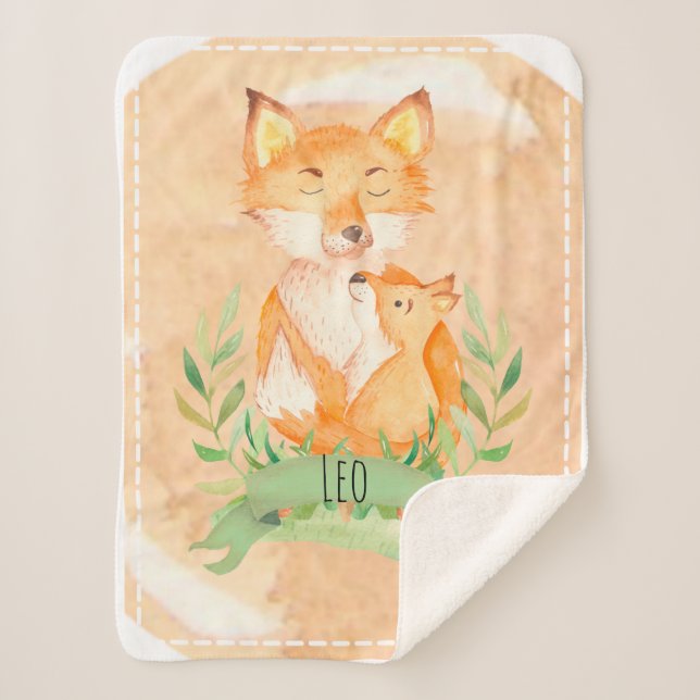 Couverture Sherpa Cuisine bébé Fox personnalisable Sherpa (Devant)