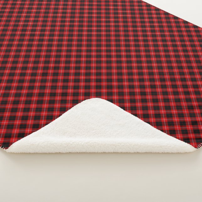 Couverture Sherpa Cunningham Tartan rouge noir (3/4)