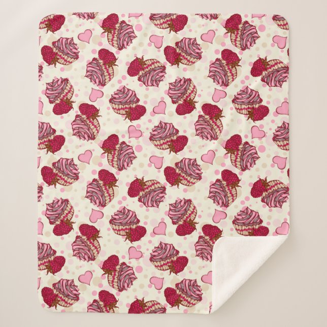 Couverture Sherpa Cupcakes aux framboises (Devant)