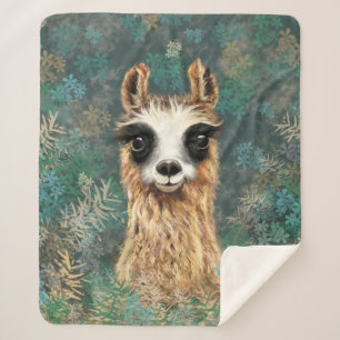 Couverture Sherpa Curieux Llama Bébé - Cute -