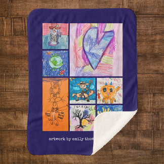 Couverture Sherpa Custom 8 Photo Kids' Art Keepsake