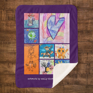 Couverture Sherpa Custom 8 Photo Kids' Art Keepsake