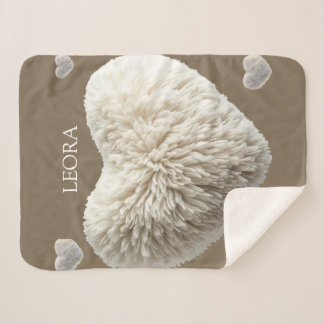 Couverture Sherpa Customizable Name Fluffy Heart Blanket