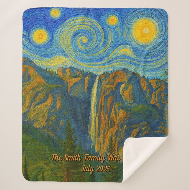 Couverture Sherpa Customize van Gogh Yosemite Valley Family Vacation (Devant)