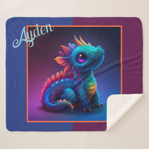 Couverture Sherpa Cute Animé Dragon Bébé Sherpa Blanket