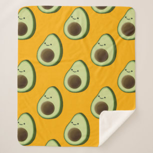 Couverture Sherpa Cute Avocado Motif de dessin animé Sherpa Blanket