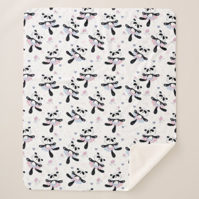 Couverture Sherpa Cute Ballerina Panda Ours Danse Animale (Devant)