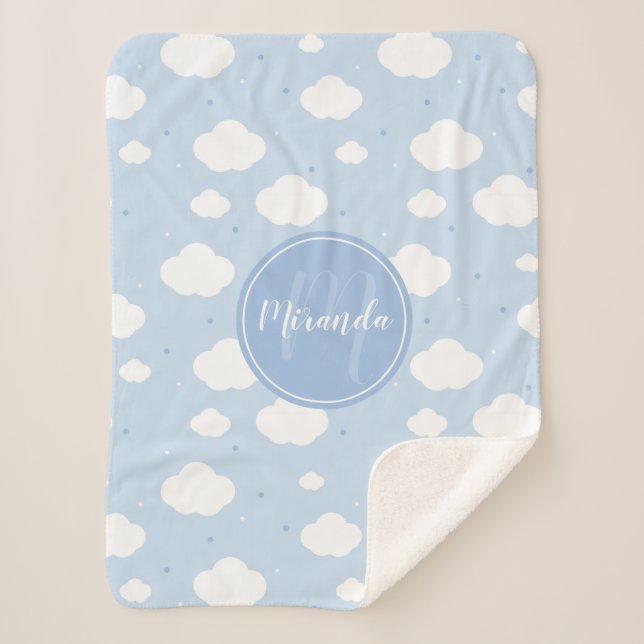Couverture Sherpa Cute Blue Sky (Devant)