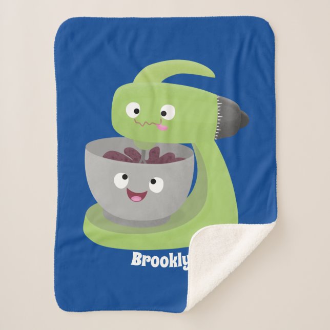 Couverture Sherpa Cute cake mixer cuisine appareil dessin animé (Devant)