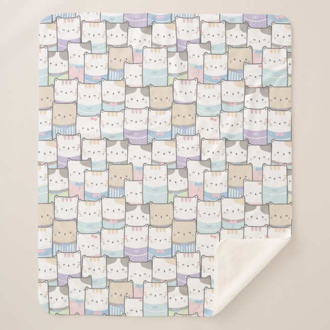 Couverture Sherpa Cute Cats Sherpa Blanket (Devant)