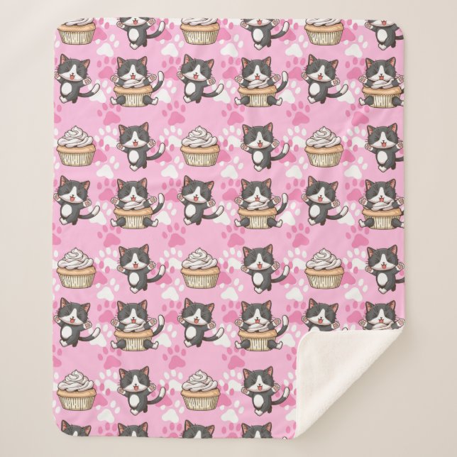 Couverture Sherpa Cute Cats Sherpa Blanket (Devant)