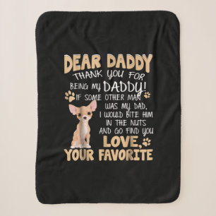 Couverture Sherpa Cute Chihuahua Cher papa Fête des pères d'idé