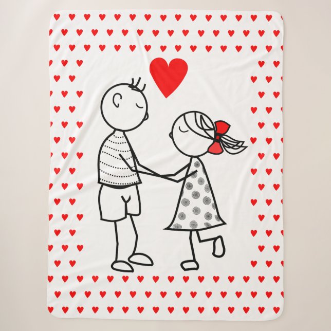Couverture Sherpa Cute Couple Sherpa Blanket (Devant)