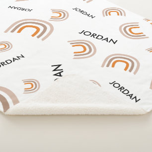 Couverture Sherpa Cute Custom Nursery Modern Rainbow baby