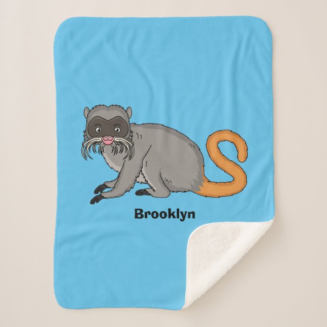 Couverture Sherpa Cute Emperor Tamarin illustration (Devant)