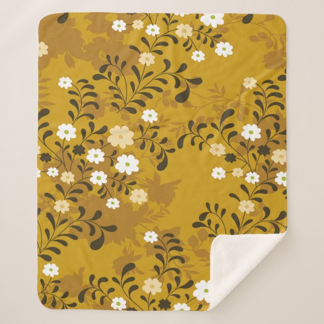 Couverture Sherpa Cute floral seamless pattern on musterabstract,art (Devant)