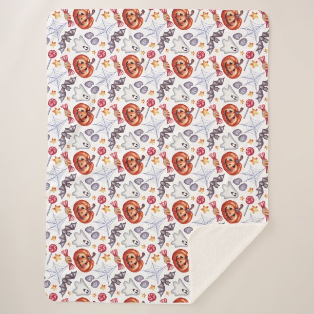 Couverture Sherpa Cute ghost Halloween  (Devant)