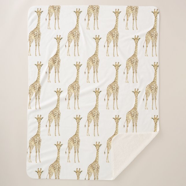 Couverture Sherpa Cute Giraffes (Devant)