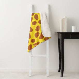 Couverture Sherpa Cute jaune girafe peau douce motif