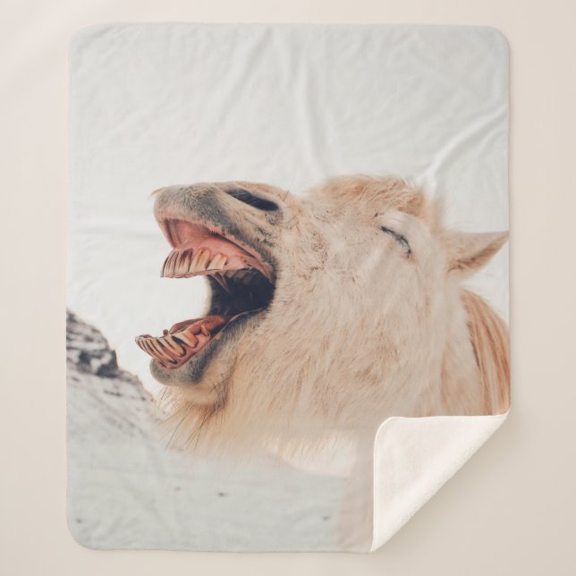 COUVERTURE SHERPA CUTE LAMA ALPACA RIRE (Devant)