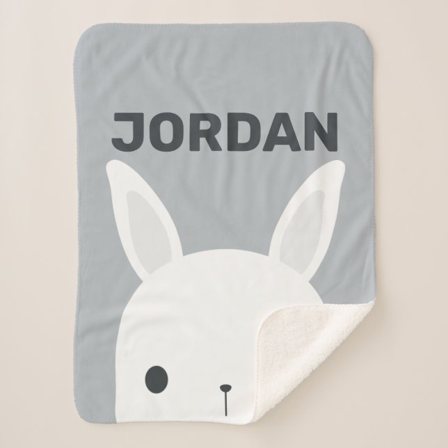 Couverture Sherpa Cute Little Bunny Rabbit with Personalized (Devant)