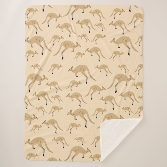 Couverture Sherpa Cute Motif australien Kangaroo (Devant)