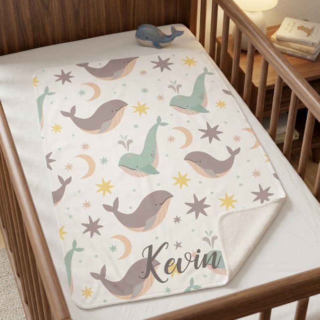 Couverture Sherpa Cute Ocean Animals Personalized Blanket (Créateur téléchargé)