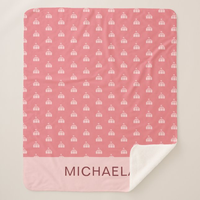 Couverture Sherpa Cute Pink Circus Tent Personalized (Devant)