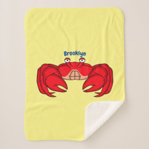 Couverture Sherpa Cute red crab cartoon