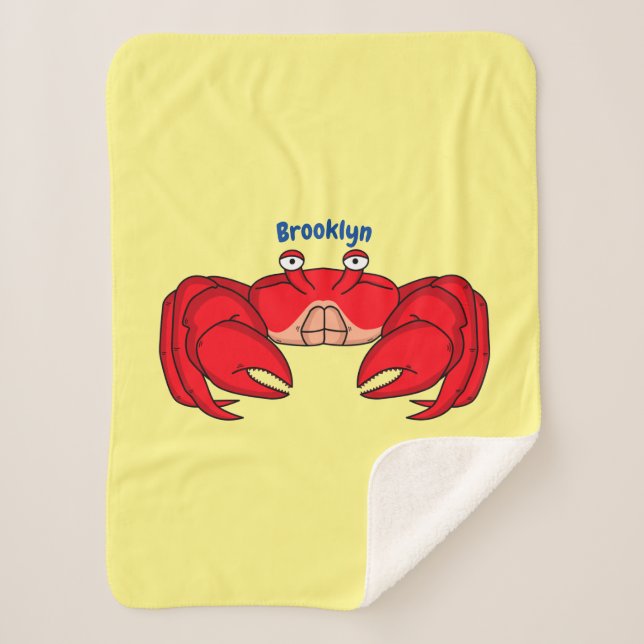 Couverture Sherpa Cute red crab cartoon (Devant)
