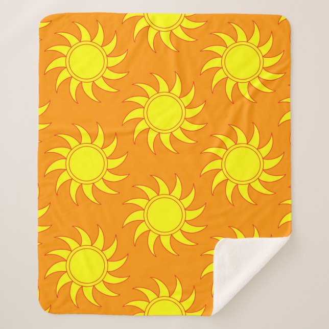 Couverture Sherpa Cute seamless pattern of sun. Doodle hand drawn st (Devant)