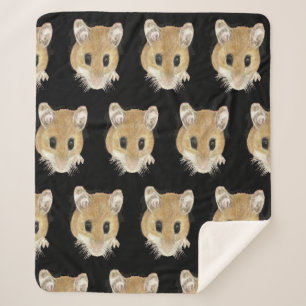 Couverture Sherpa Cute Souris Curieux Amusant Animal Aquarelle Art