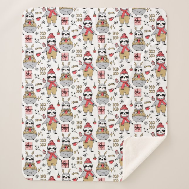 Couverture Sherpa Cute Tropical Christmas Sherpa Blanket (Devant)