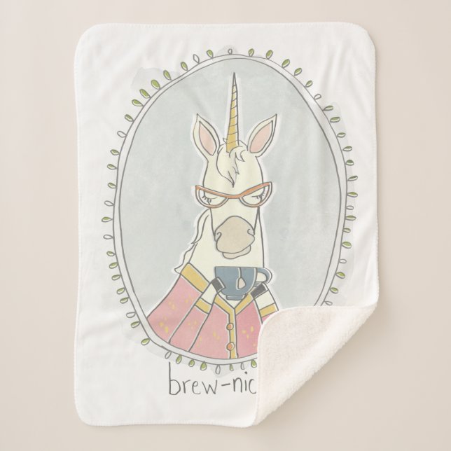 Couverture Sherpa Cutie caféinée | Brew Unicorn (Devant)