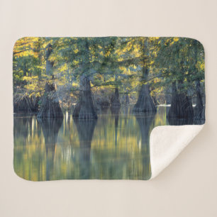 Couverture Sherpa Cyprès Bald Arbres Horseshoe Lake Illinois