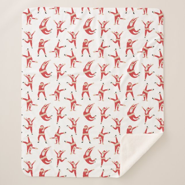 Couverture Sherpa Dabing Père Noël Fun Motif de Noël (Devant)