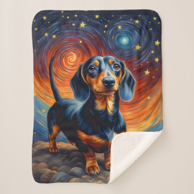 Couverture Sherpa Dachshund Doxie Weiner Chien Artsy (Devant)