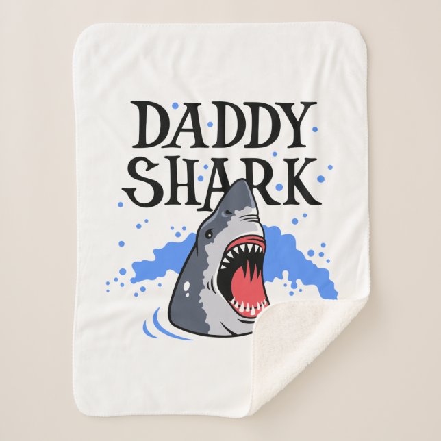 Couverture Sherpa Daddy Shark - Grand Blanc (Devant)