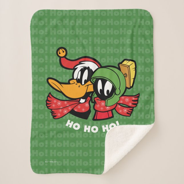 Couverture Sherpa DAFFY DUCK™ & MARVIN MARTIAN™ "Ho Ho Ho!" (Devant)