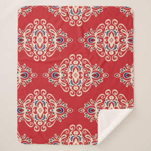 Couverture Sherpa Damask Vintage : Flourish Seamless Motif.