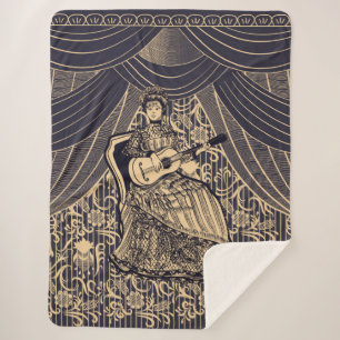 Couverture Sherpa Dame avec guitare