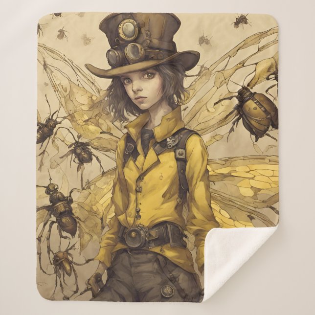 Couverture Sherpa Dame Insecte Steampunk (Devant)