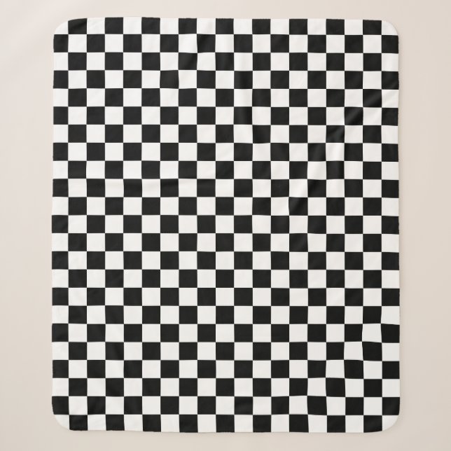 Couverture Sherpa Damier noir classique (Devant)