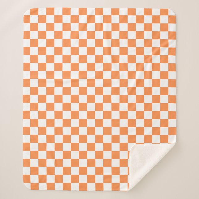 Couverture Sherpa Damier orange visuel classique (Devant)