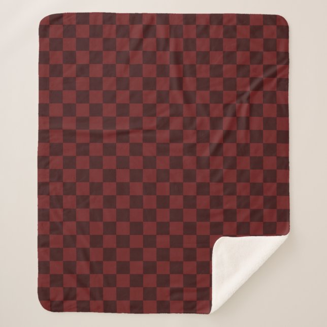 Couverture Sherpa Damier Rouge et Noir Éclatant (Devant)
