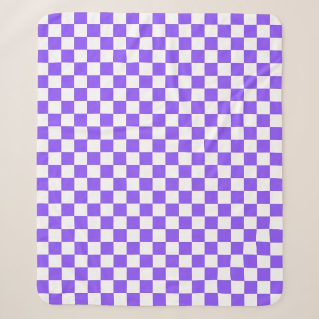 Couverture Sherpa Damier violet classique  (Devant)