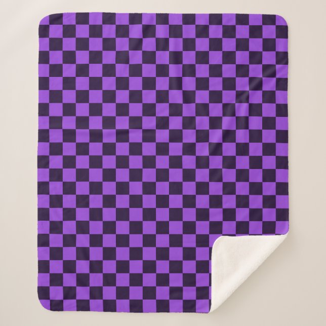 Couverture Sherpa Damier violet et lavande accrocheur  (Devant)