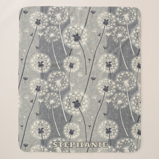 Couverture Sherpa Dandelion monochrome moderne (Devant)